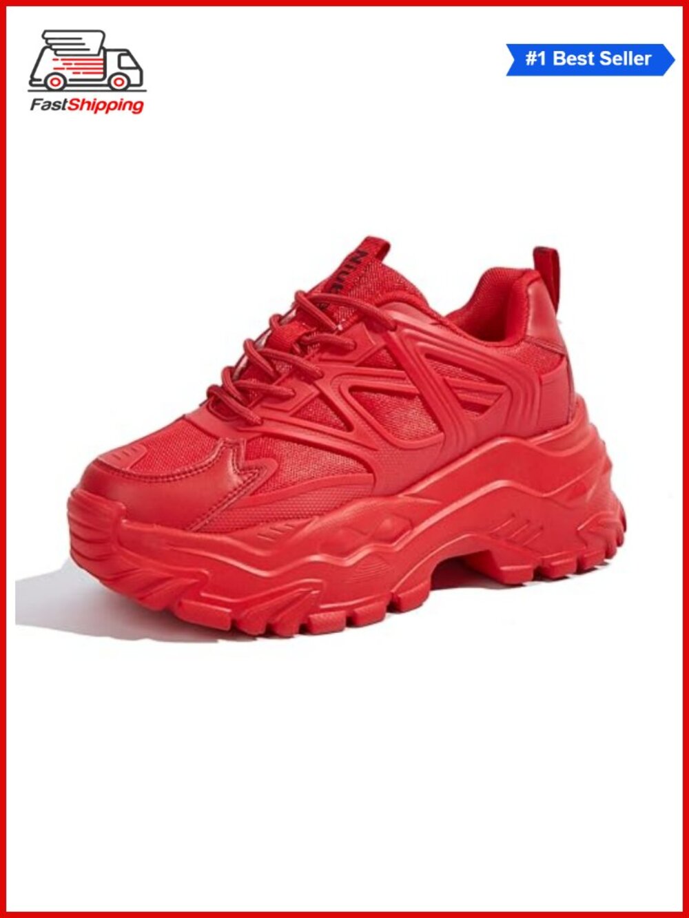 ✨ Platform Chunky Sneakers Women Lace Up Comfortable Casual Walking Tennis Shoes